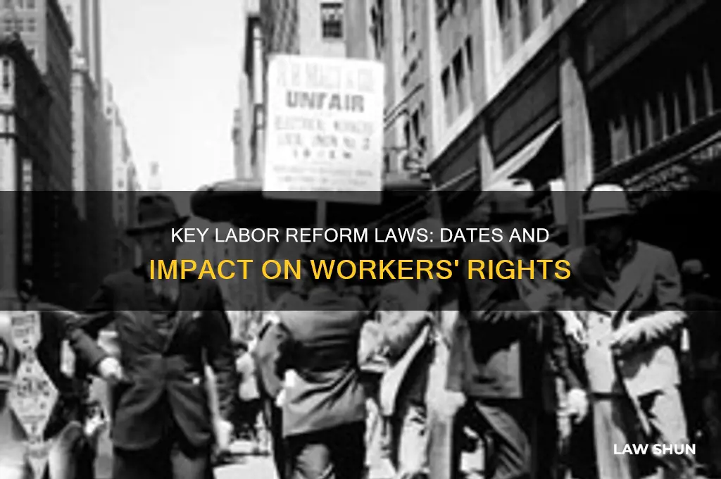 what are labor reform laws list them include dates
