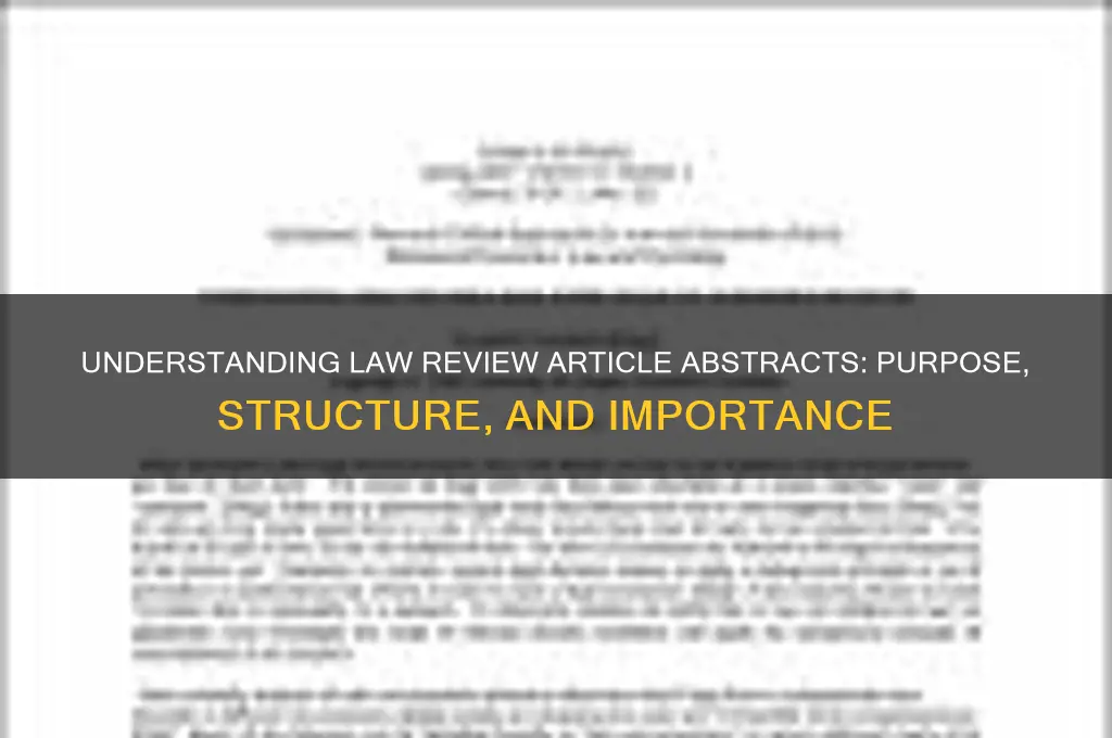 what are law review articles abstracts single
