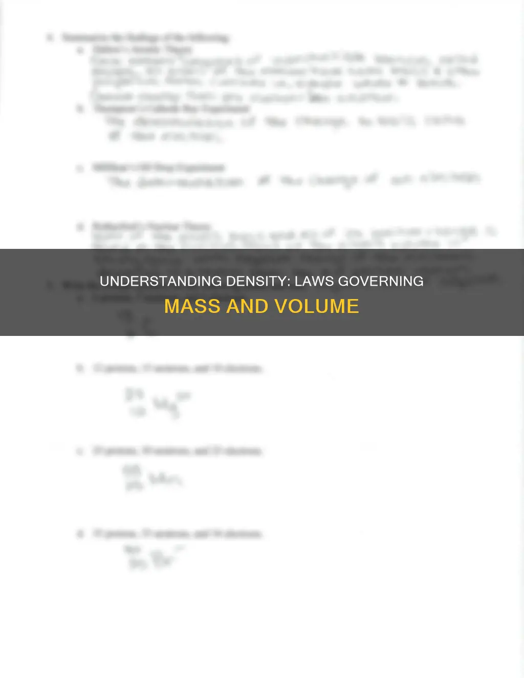 what are scientific laws applied to density