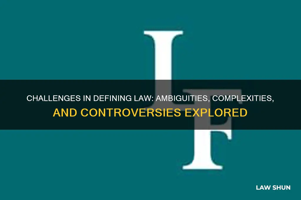what are some problems when offering a definition of law