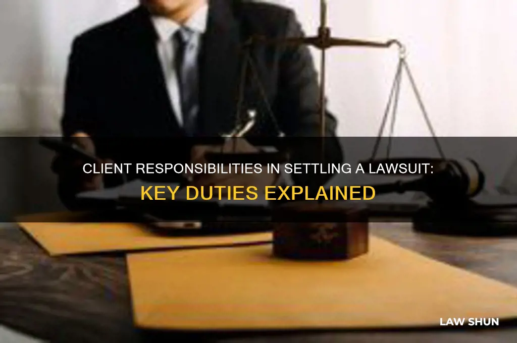 what are the clients duties when settling a law suit