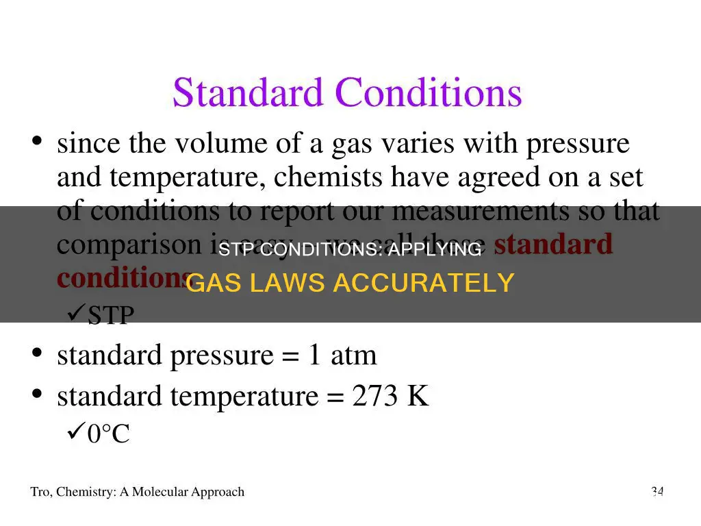 what are the conditions of stp when applying gas laws