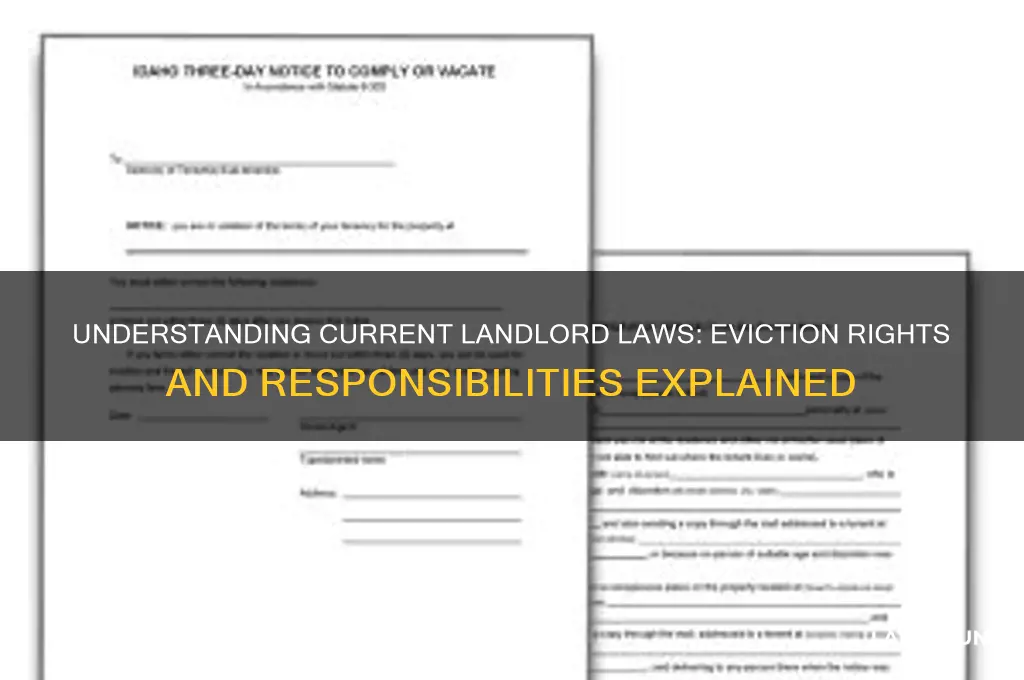 what are the current landlord laws with respect to eviction