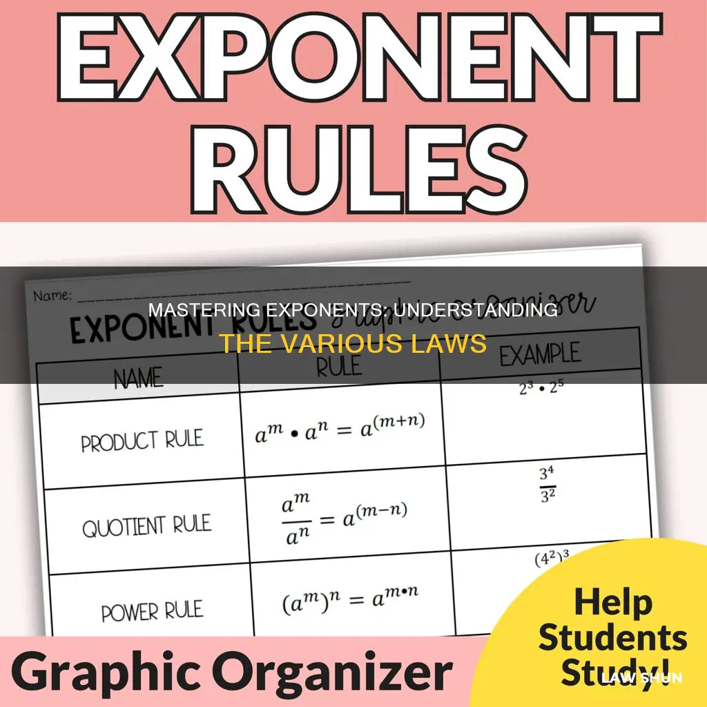 what are the different kinds of laws of exponents