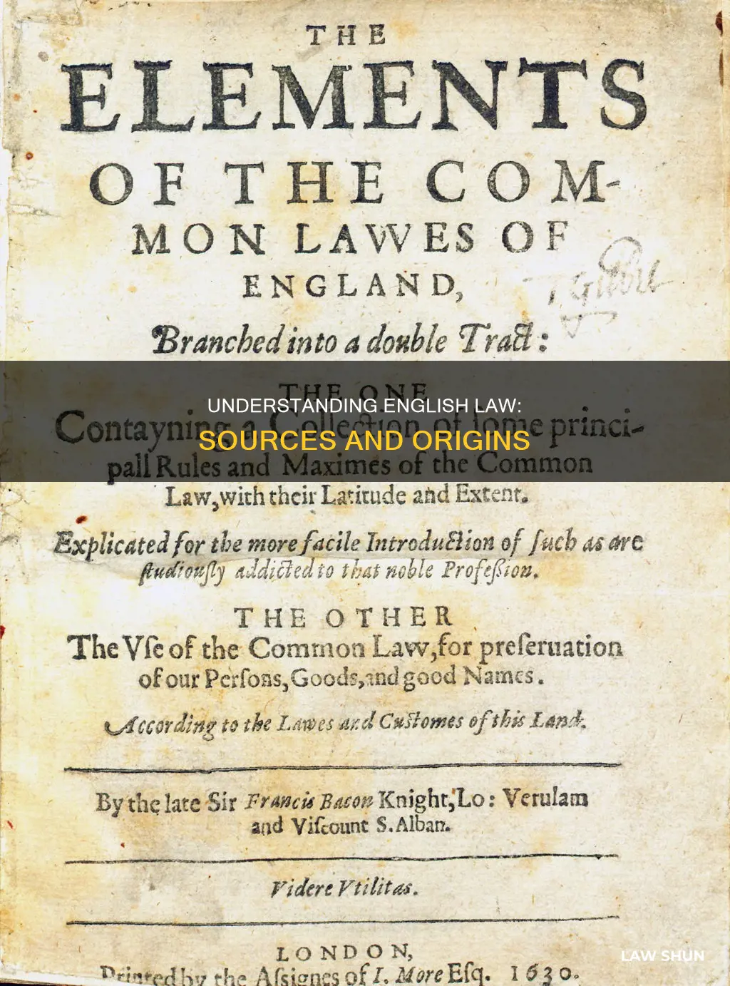 what are the different sources of english law