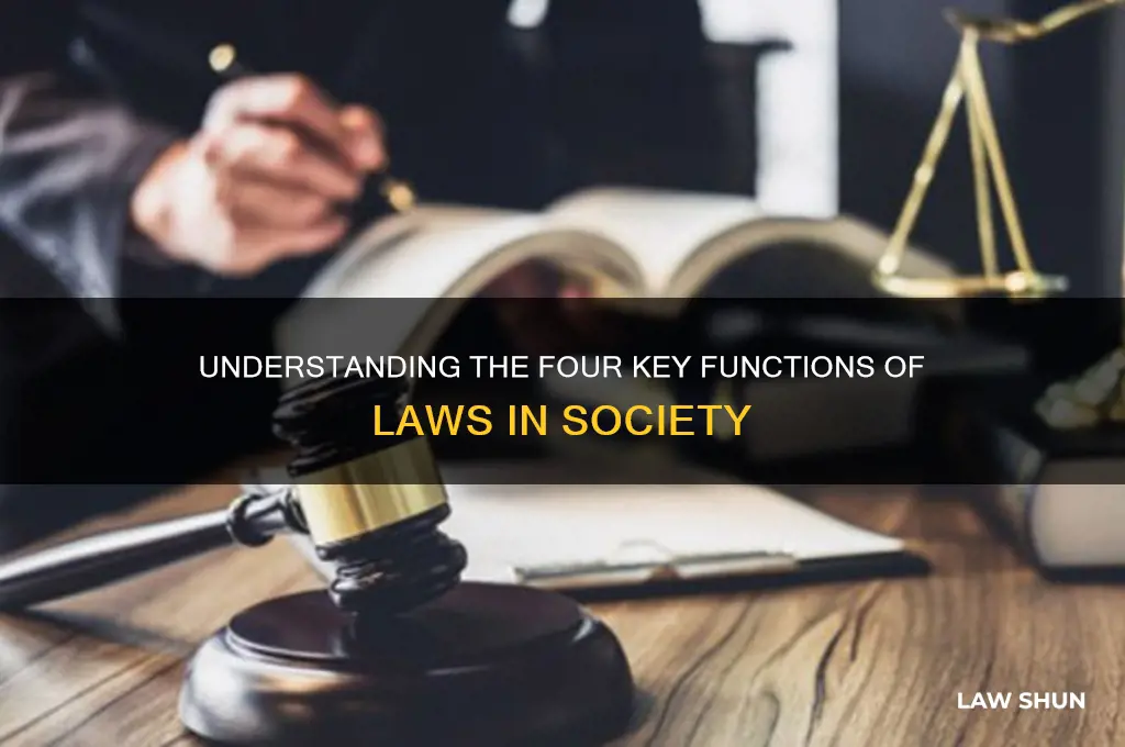 what are the four functions of laws in our society