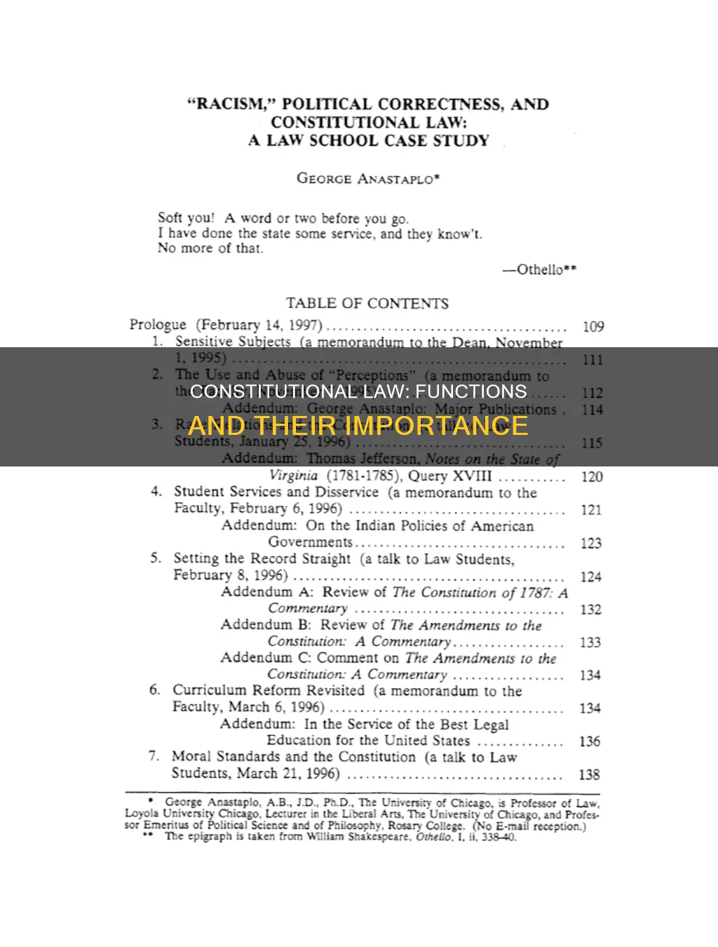 what are the functions of constitutional law