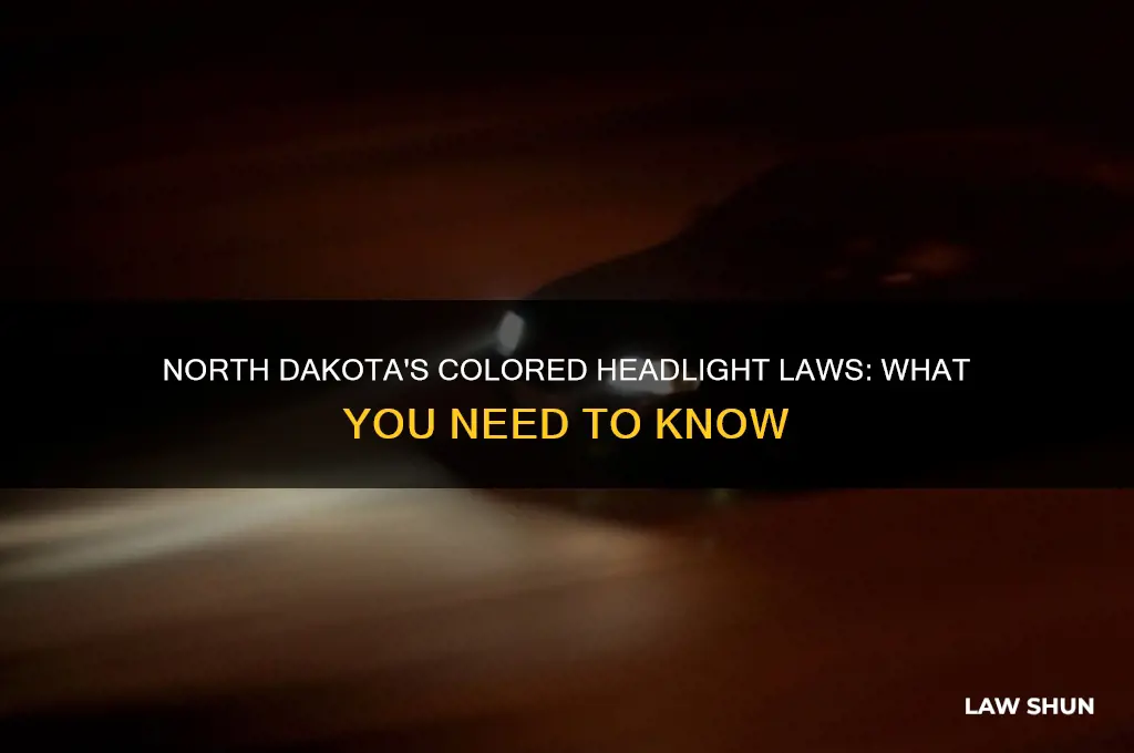 what are the law against colored headlights in north dakota