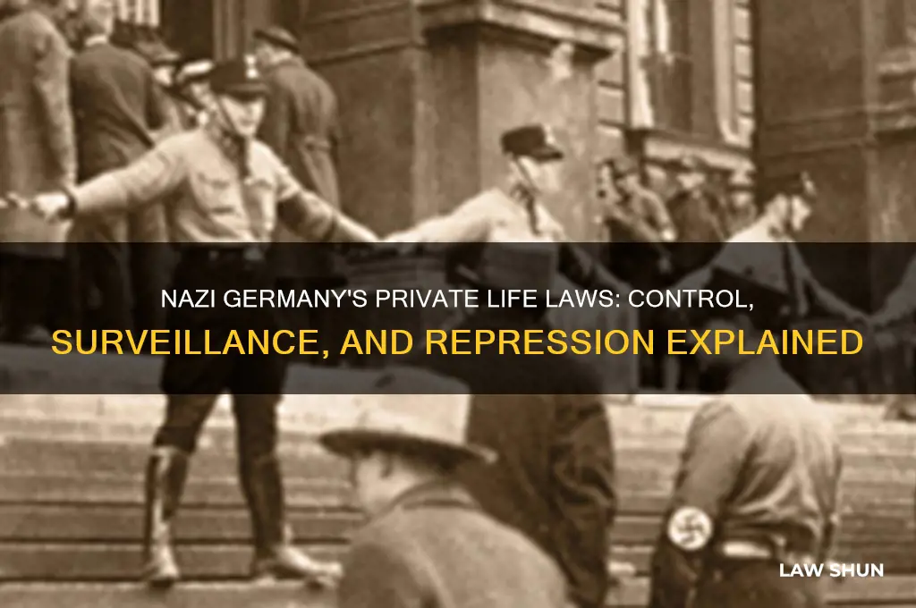 what are the laws controlling private life in nazi germany