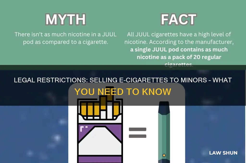 what are the laws for selling e cigarettes to minors