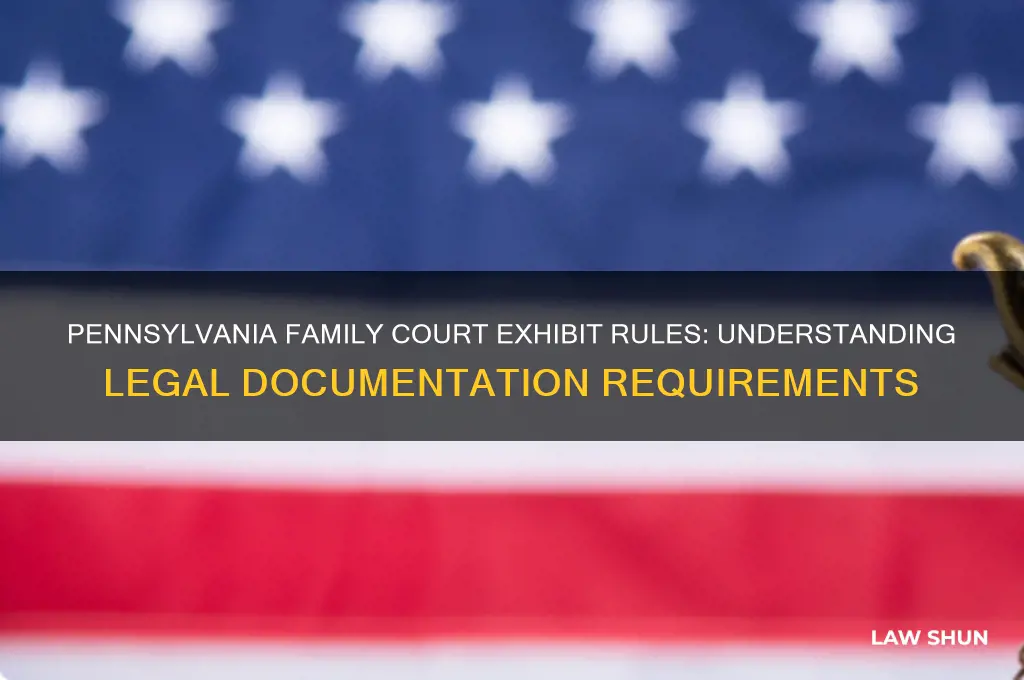 what are the laws in pennsylvania famly court about exhbits