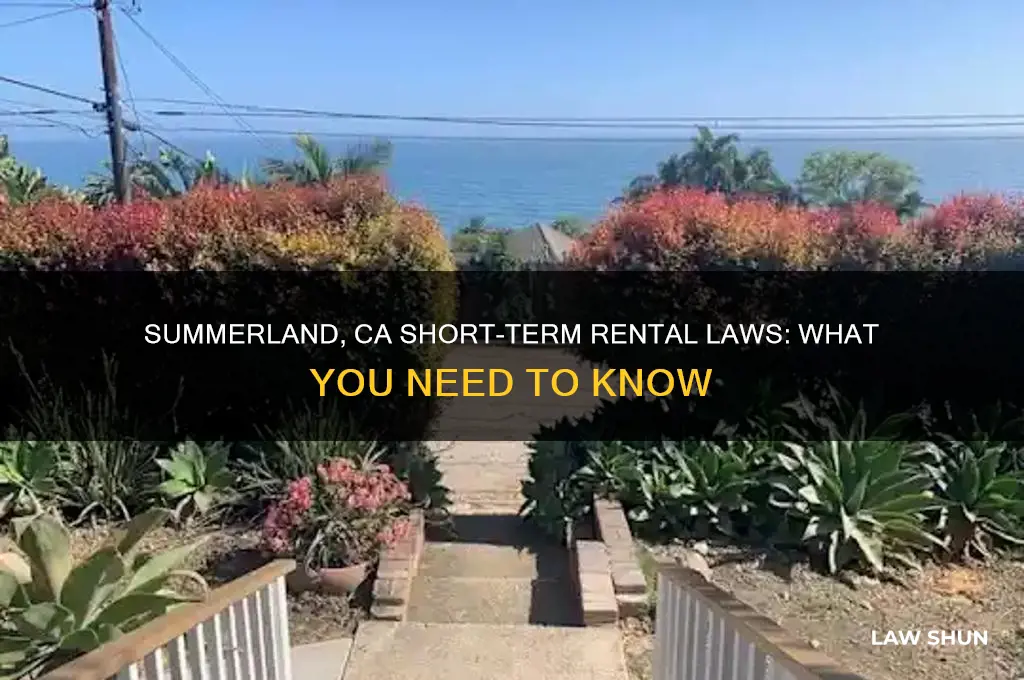 what are the short term rental laws in summerland ca