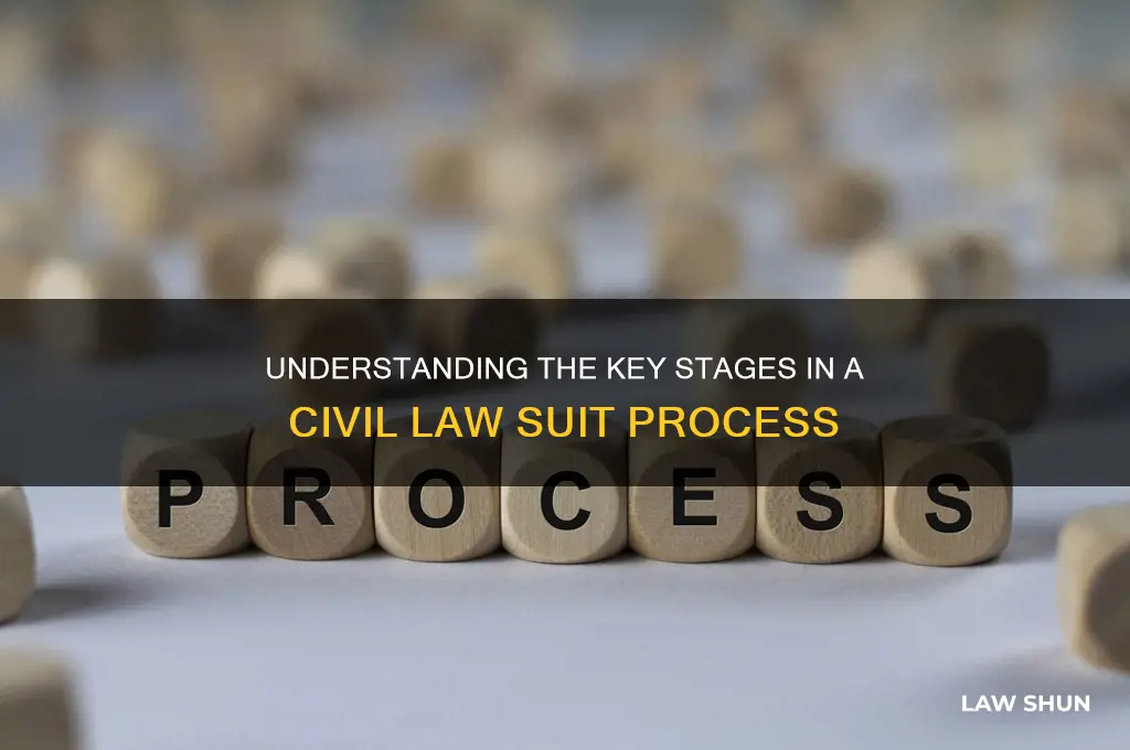 what are the stages in a civil law suit