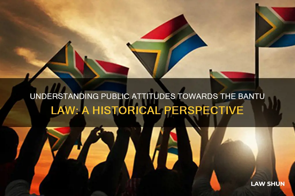 what attitudes did people have to the bantu law