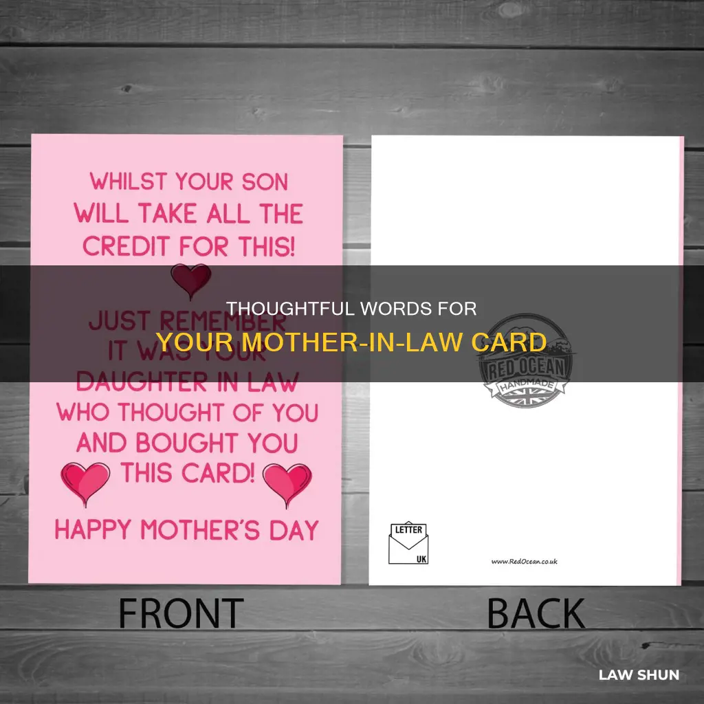what can i write in my mother in law card