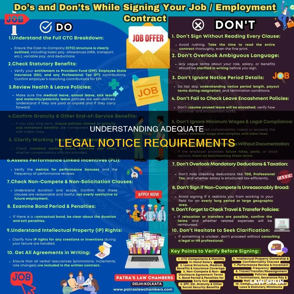 what constitutes adequate notice under the law