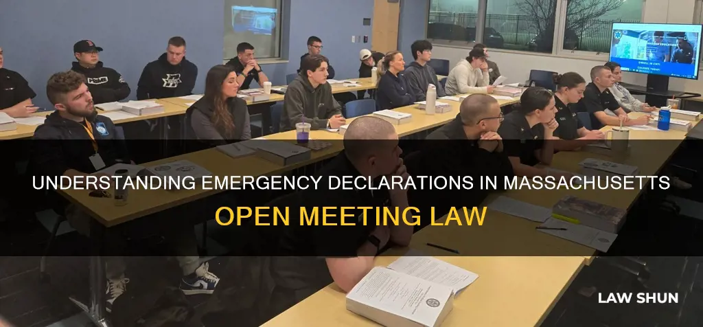 what constitutes emergency in open meeting law massachusetts