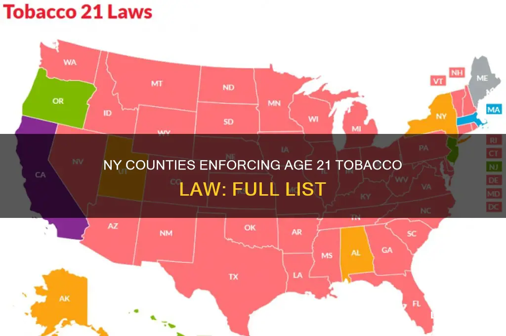 what counties in ny that are age 21 tobacco law