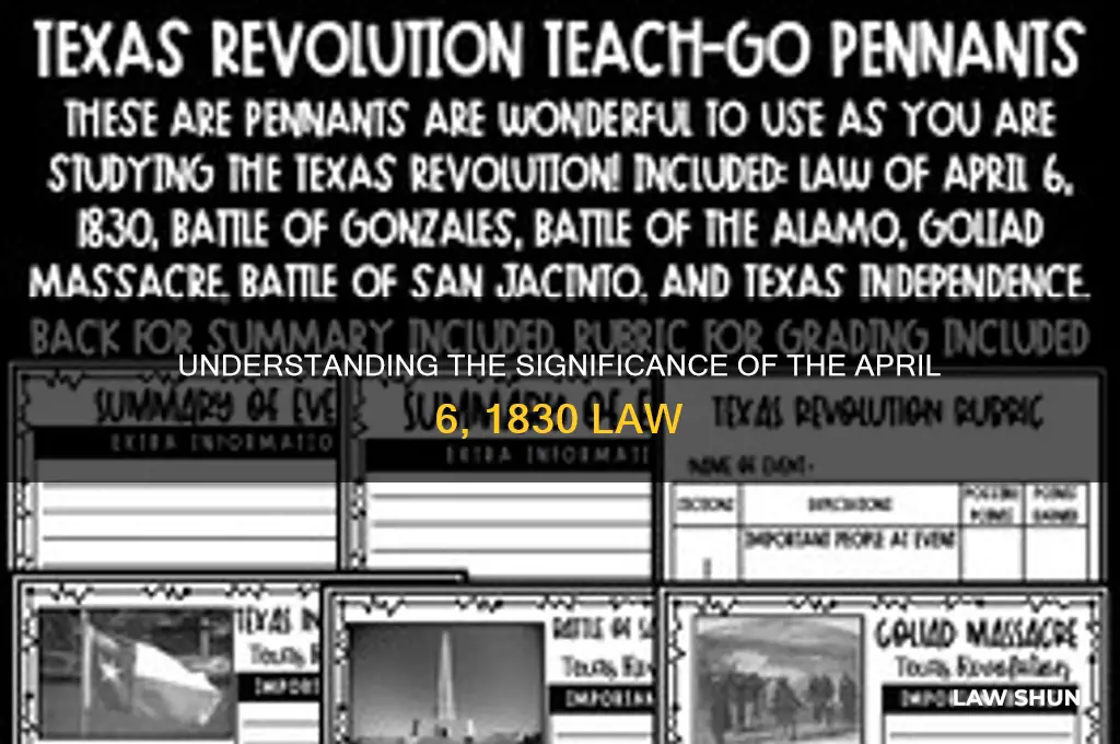 what day was the law of april 6th 1830 on