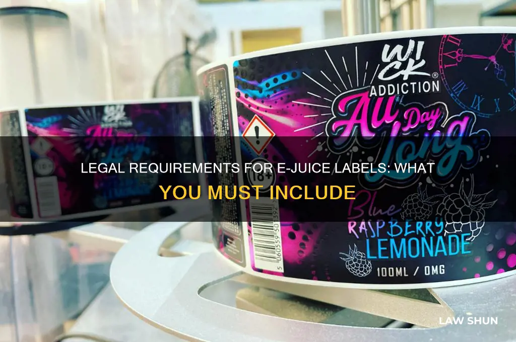 what do yu need on ejuice label by law