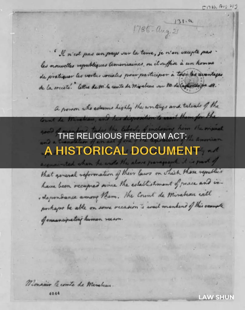 what document made freedom of religion become a law