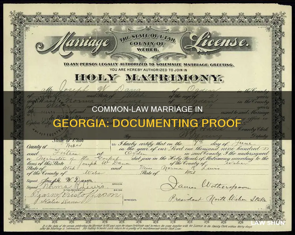 what documents a common law marriage in georiga