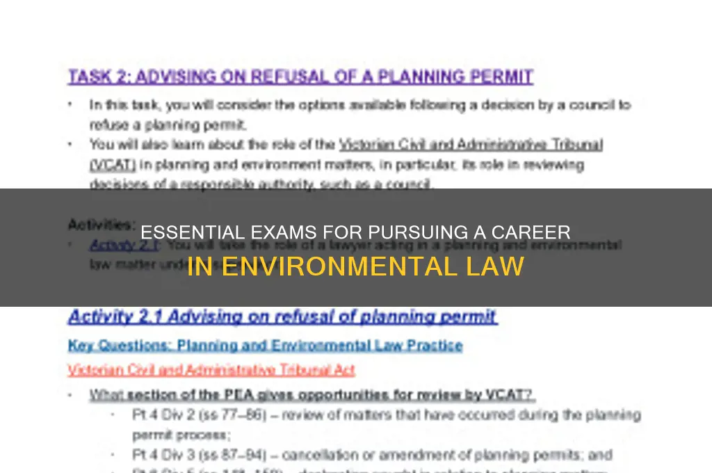 what exam do i have to take for environmental law
