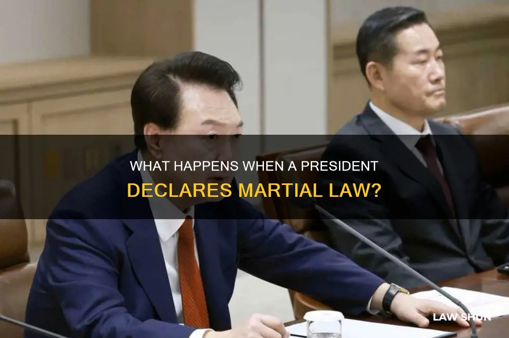 what happens if a president declares marshall law
