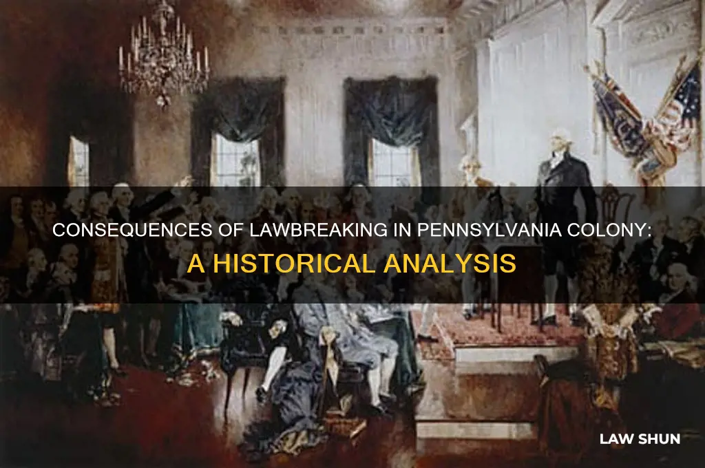 what happens if the pennsylvania colony broke laws