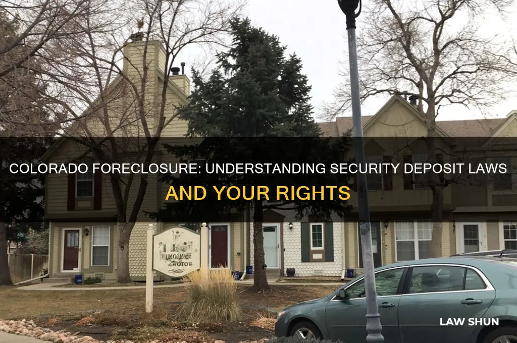 what happens to secuity deposit on foreclosure colorado law