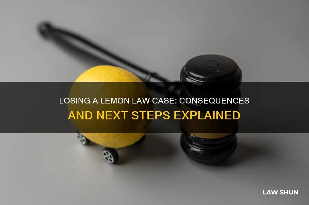what happens when you lose a lemon law law suit