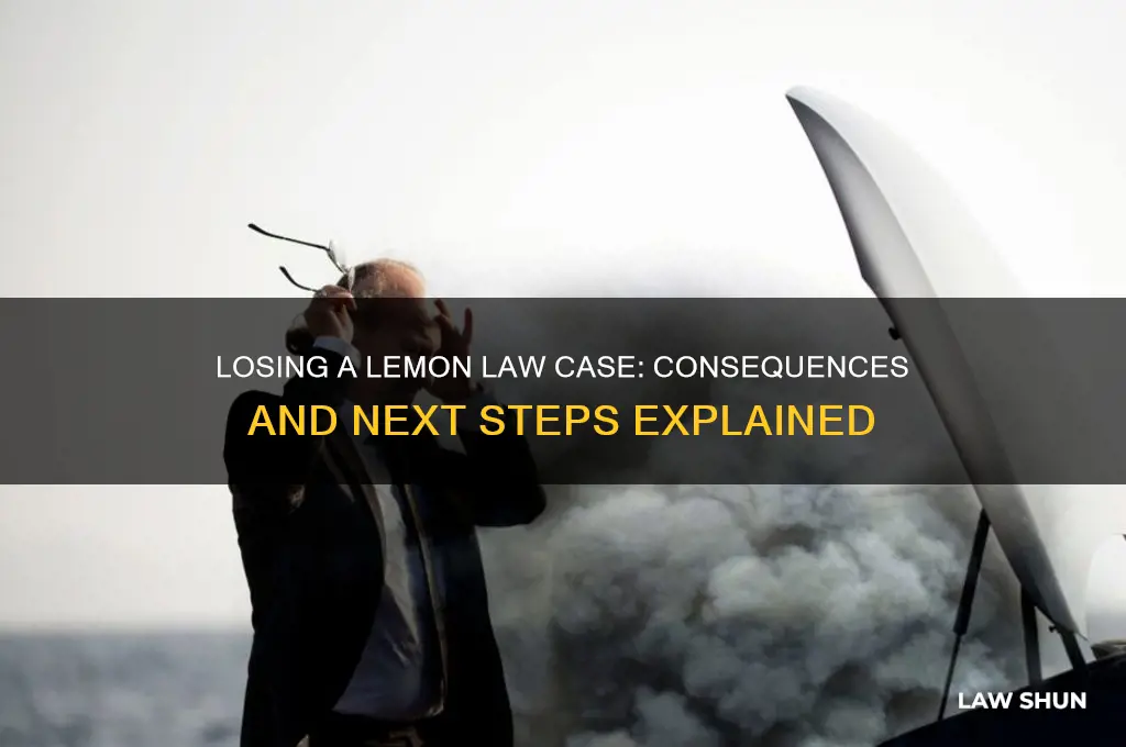 what happens when you lose a lemon law lawsuit