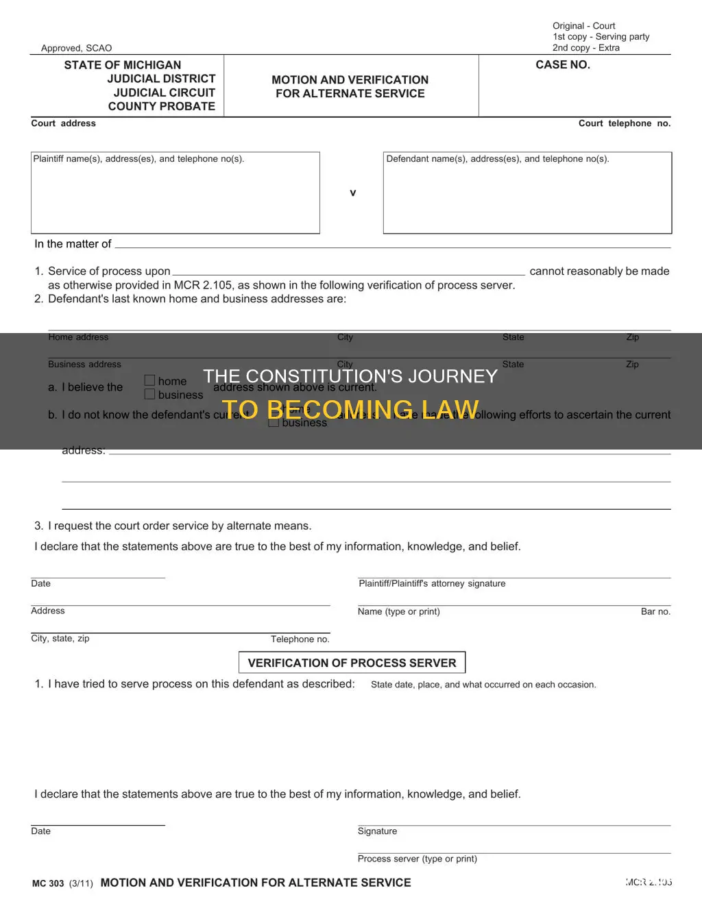 what has to happen before the constitution became law