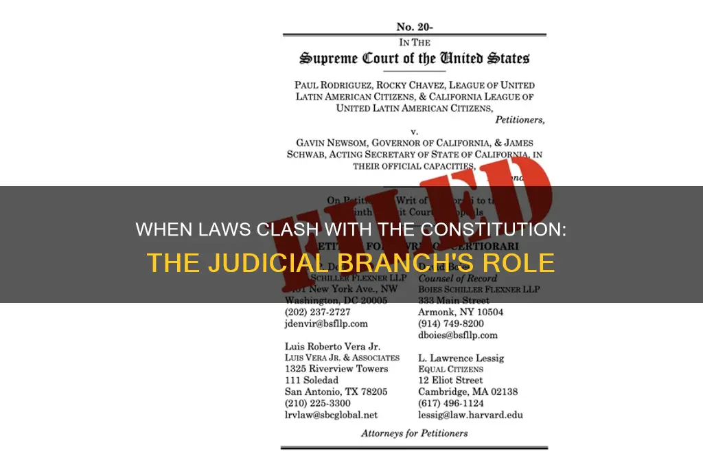 what if the judicial branch finds a law unconstitutional