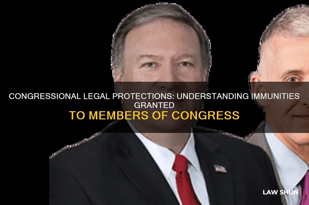 what immunities under the law do members of congress enjoy