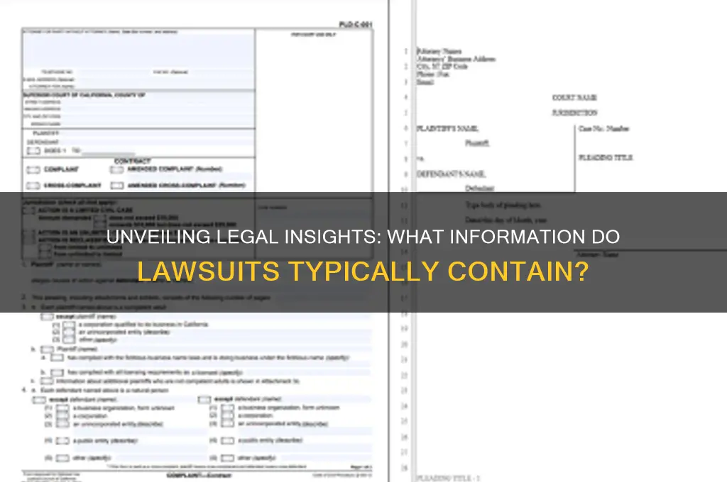 what information do law suits contian