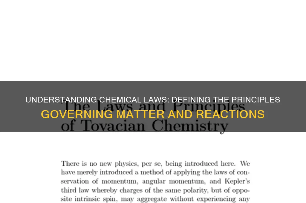 what is a law in chemistry definition