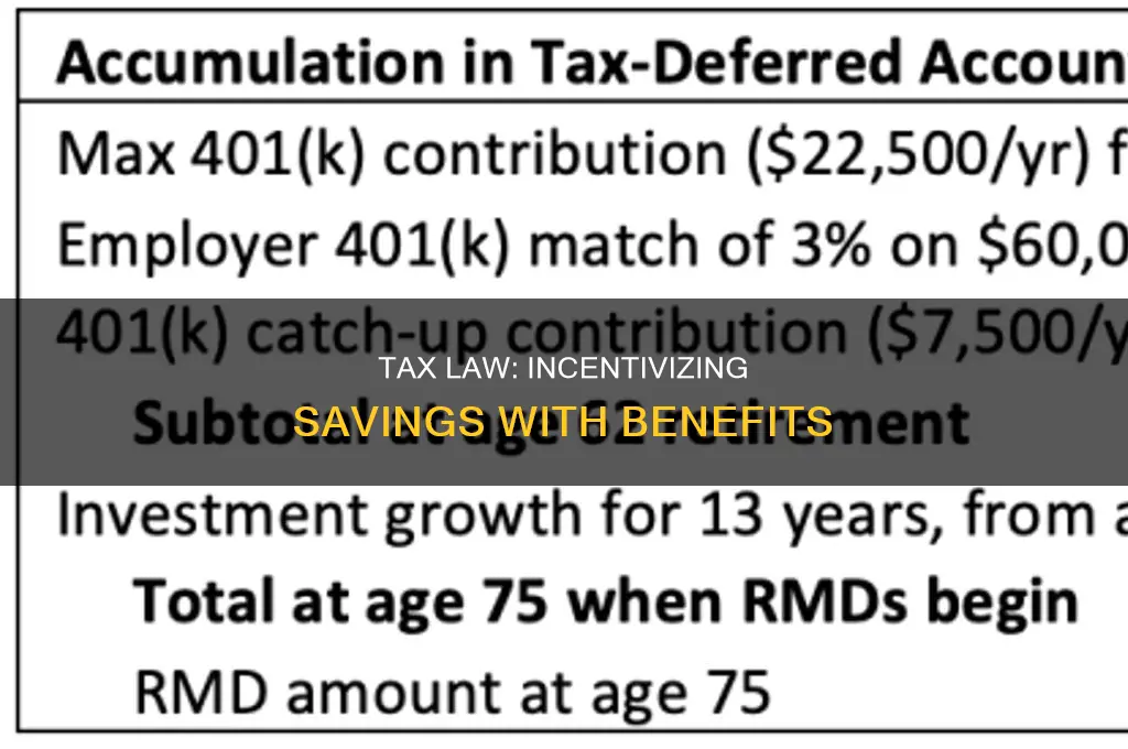 what is a major tax law incentive to encourage savings