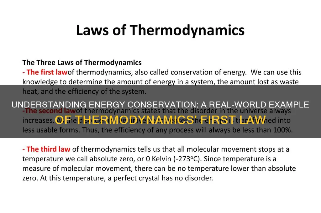what is an example of the 1st law of thermodynamics