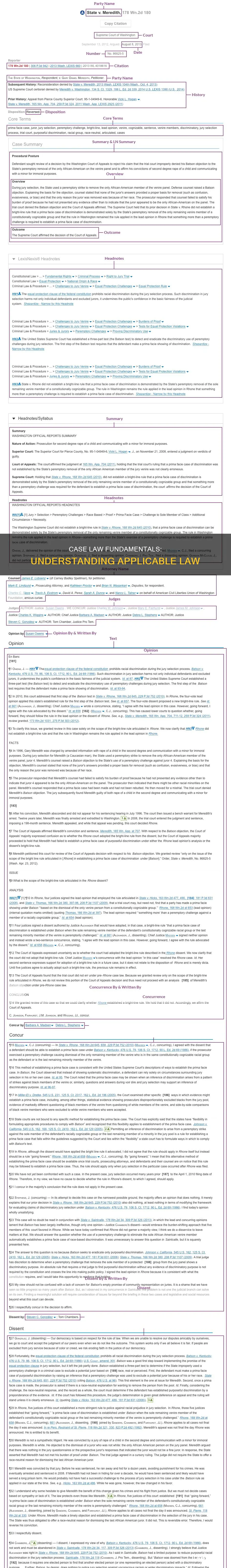 what is applicable case law