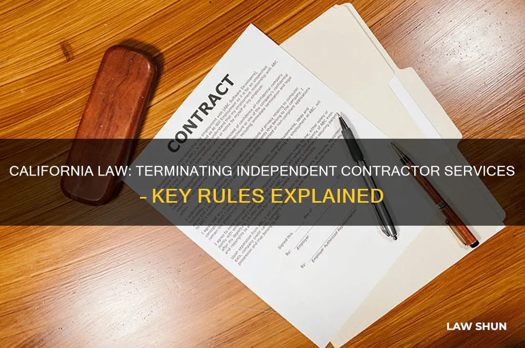 what is ca law on terminating service for independent contractors