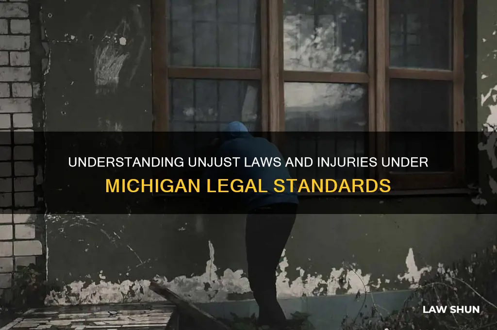 what is deemed unjust law or injury in michigan