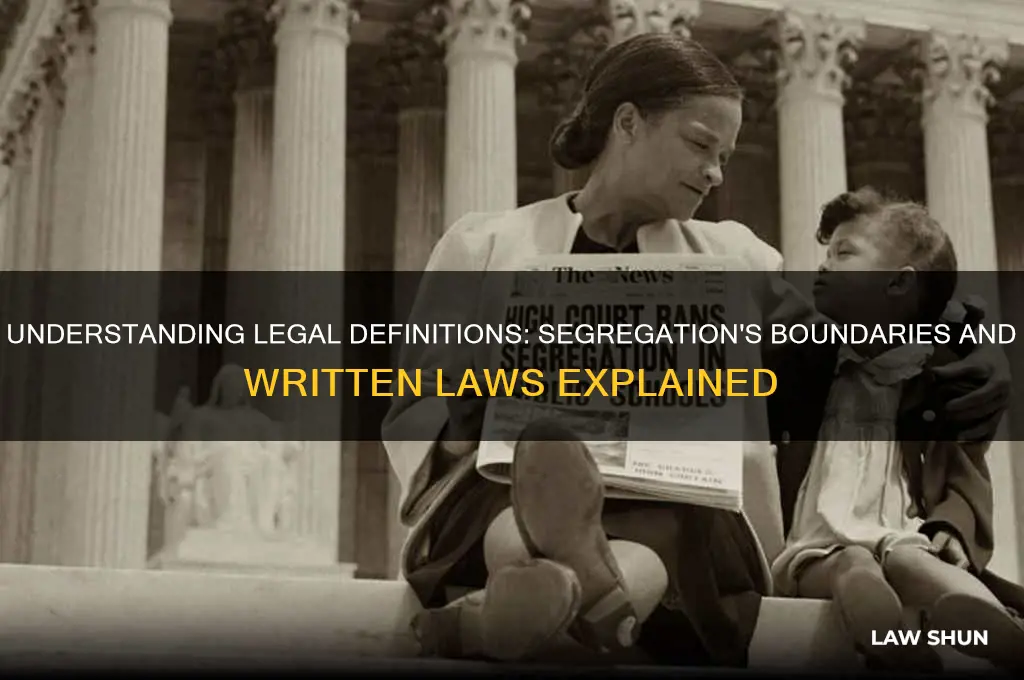 what is defined as segregation and written in the law