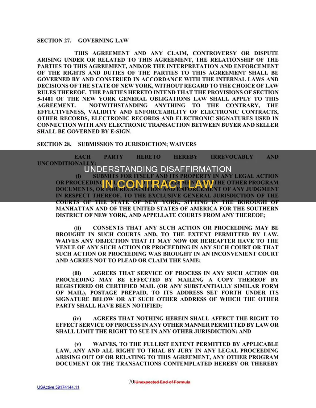 what is dissaffrim in contract law