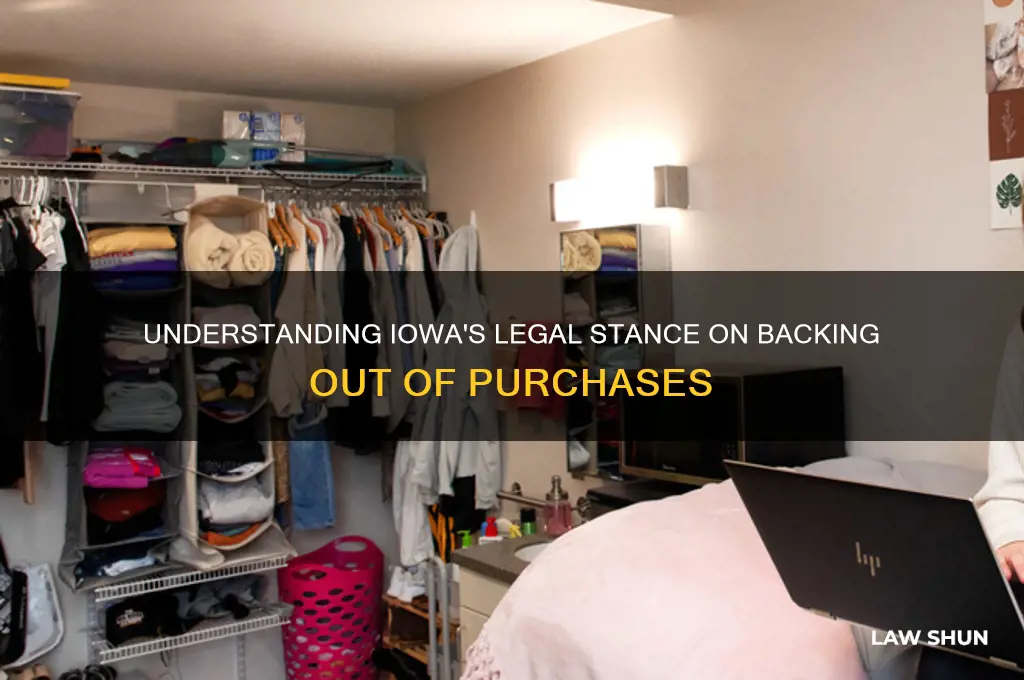 what is ia law on backing out on a purchase