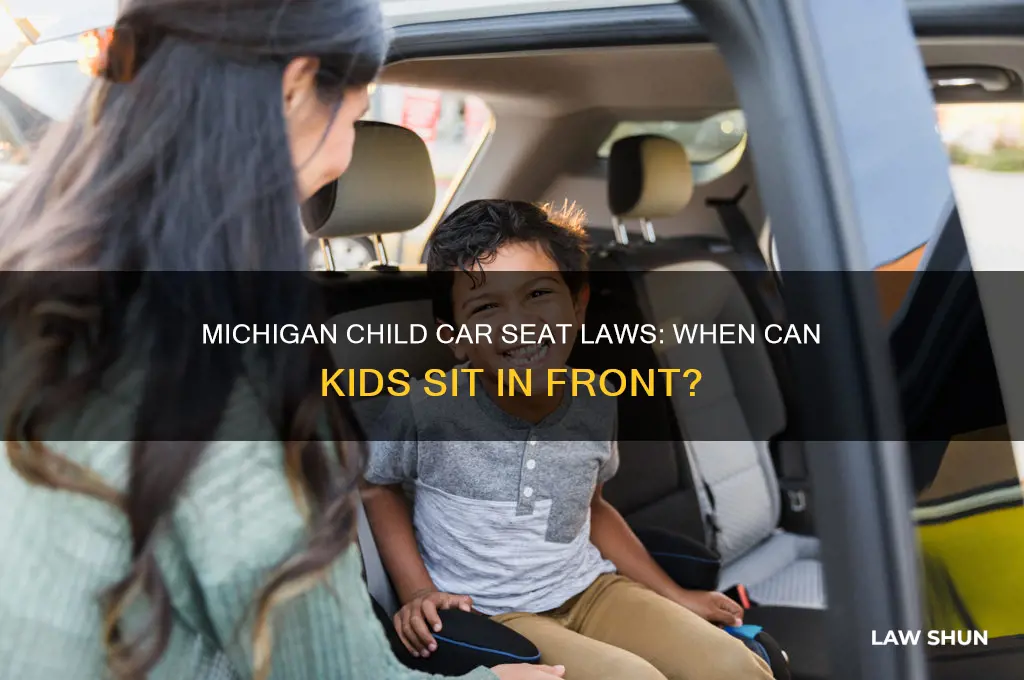 what is michigan law for child sitting in front seat