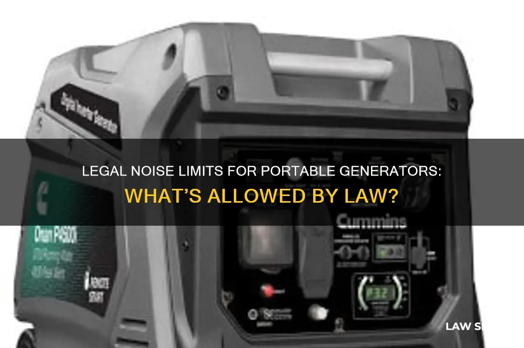 what is noise level of portable generator allowed by law