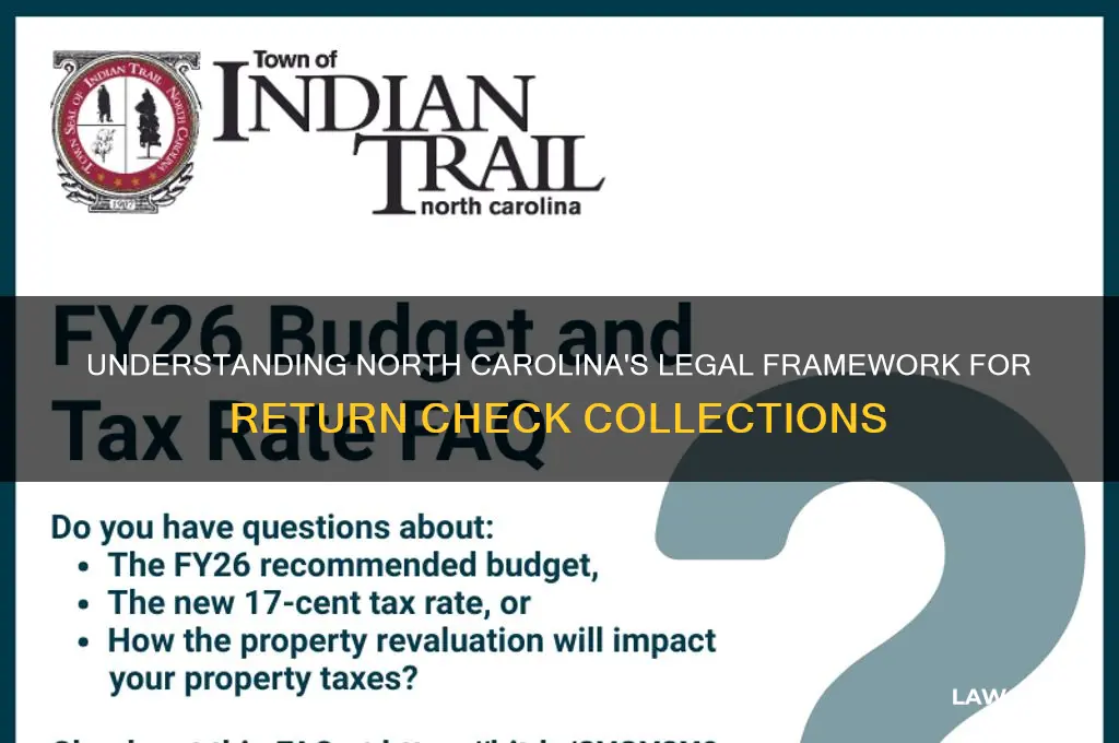 what is north carolina laws on collection of return checks