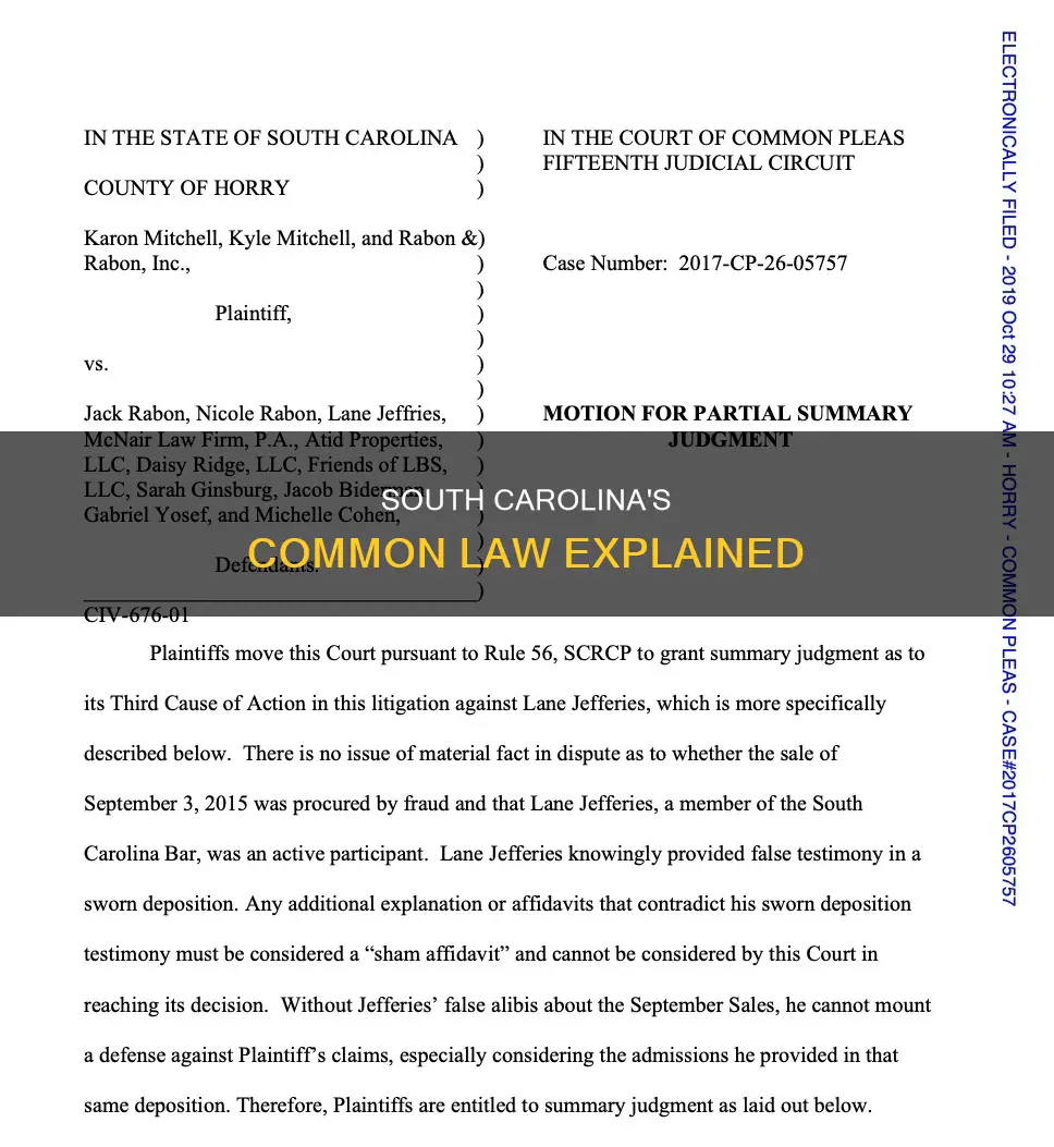 what is the common law for sc
