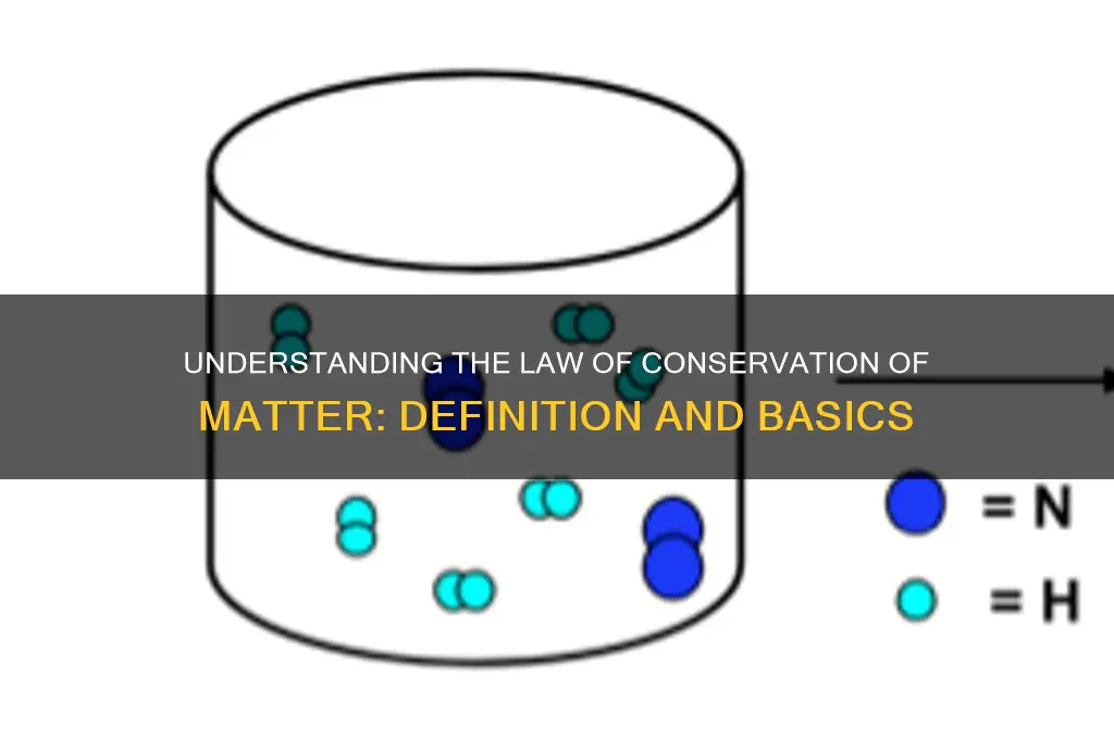 what is the definiton of the law consersation of matter